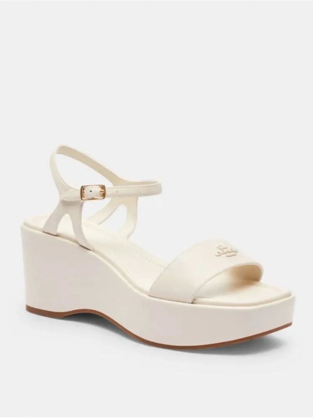 NWOT Women’s Coach Gale Wedge Sandal | Chalk Leather